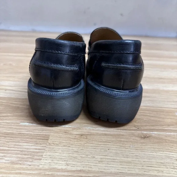 dr marten 8640 CK A 05 womens black leather chunky flats Slip On Size 4 - Picture 6 of 8